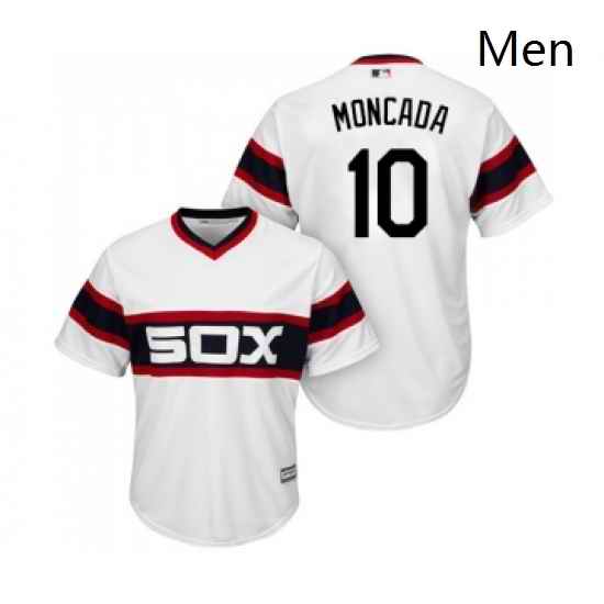 Mens Majestic Chicago White Sox 10 Yoan Moncada Replica White 2013 Alternate Home Cool Base MLB Jerseys